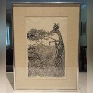 1950 Rare African Animal Woodblock Print